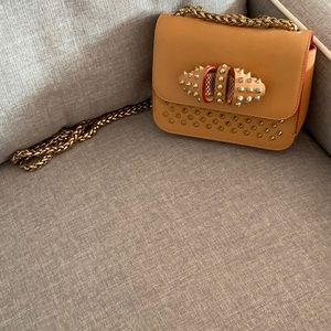 Christian Louboutin Sweet Charity Spikes Studded ChainShoulder Calf Leather